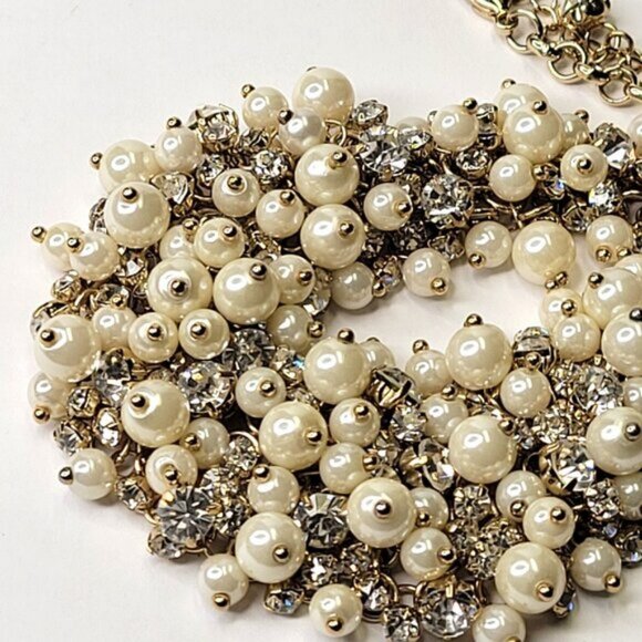Statement Pearls and Crystal Choker Necklace - Picture 6 of 16
